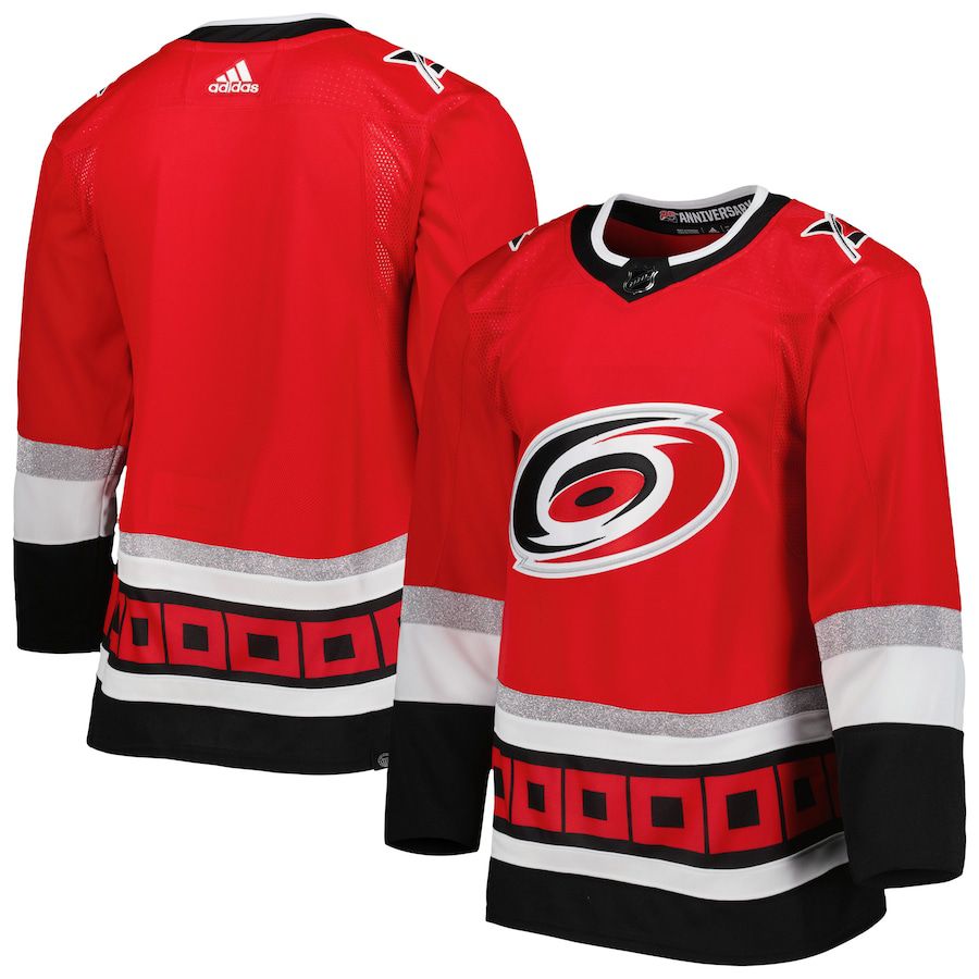 Men Carolina Hurricanes adidas Red 2022-23 25th Anniversary Primegreen Authentic NHL Jersey